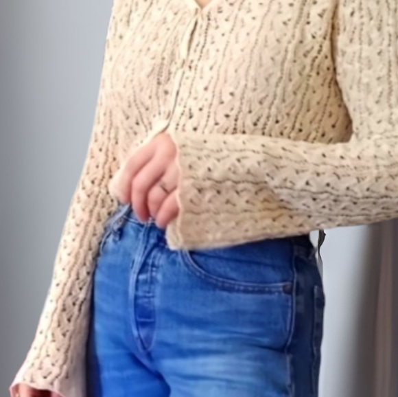 Vtg Y2K Hemp & Cotton Crocheted Top - Picture 4 of 4